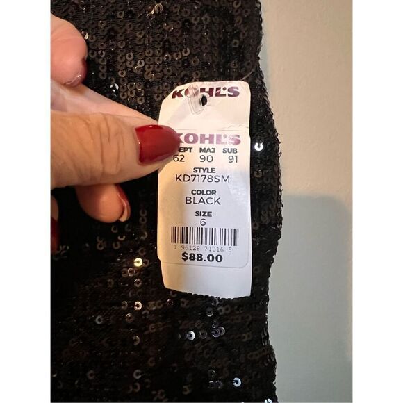 Draper James RSVP Women's 6 All Over Sequin Mini Dress Black Sparkle Cocktail - Picture 9 of 13